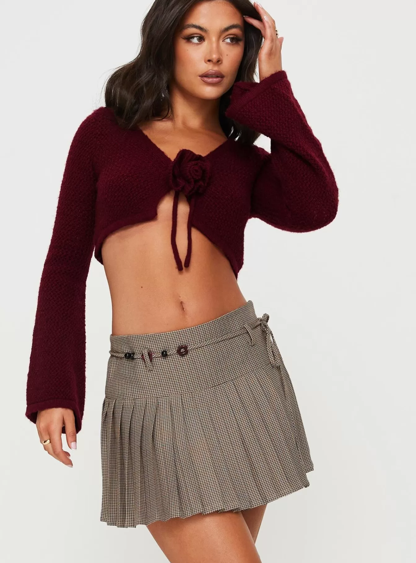 Princess Polly Skirts | Tarnya Plaid Mini Skirt Brown