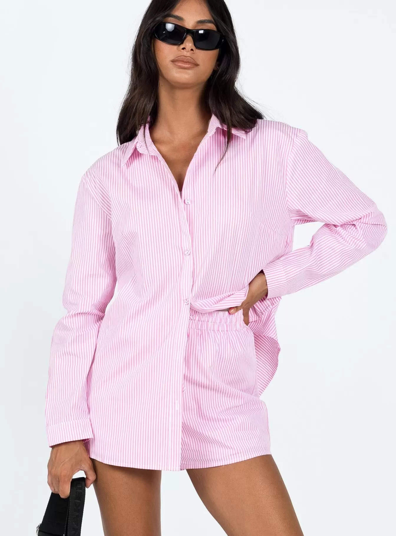 Princess Polly Long Sleeve Tops | The Chloe Set Stripe Lower Impact Pink