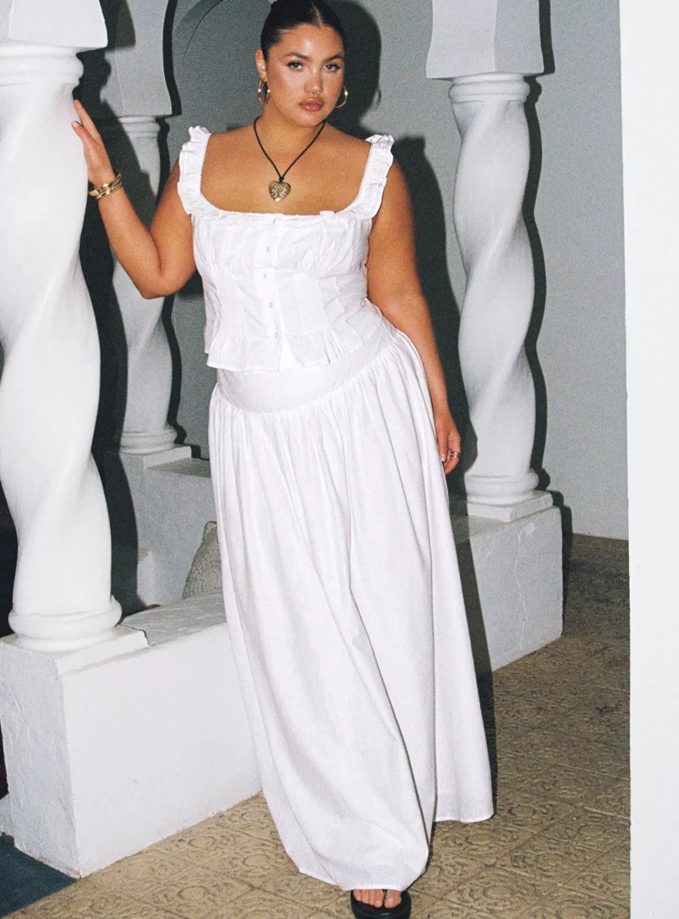 Princess Polly Skirts | Valerio Maxi Skirt Curve White