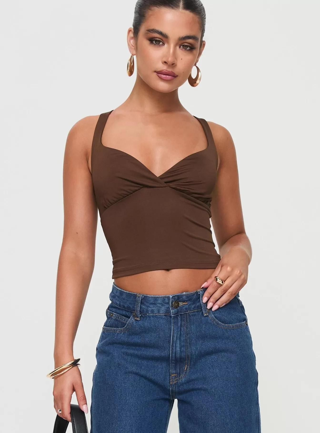 Princess Polly Crop Tops | Wandella Tank Brown