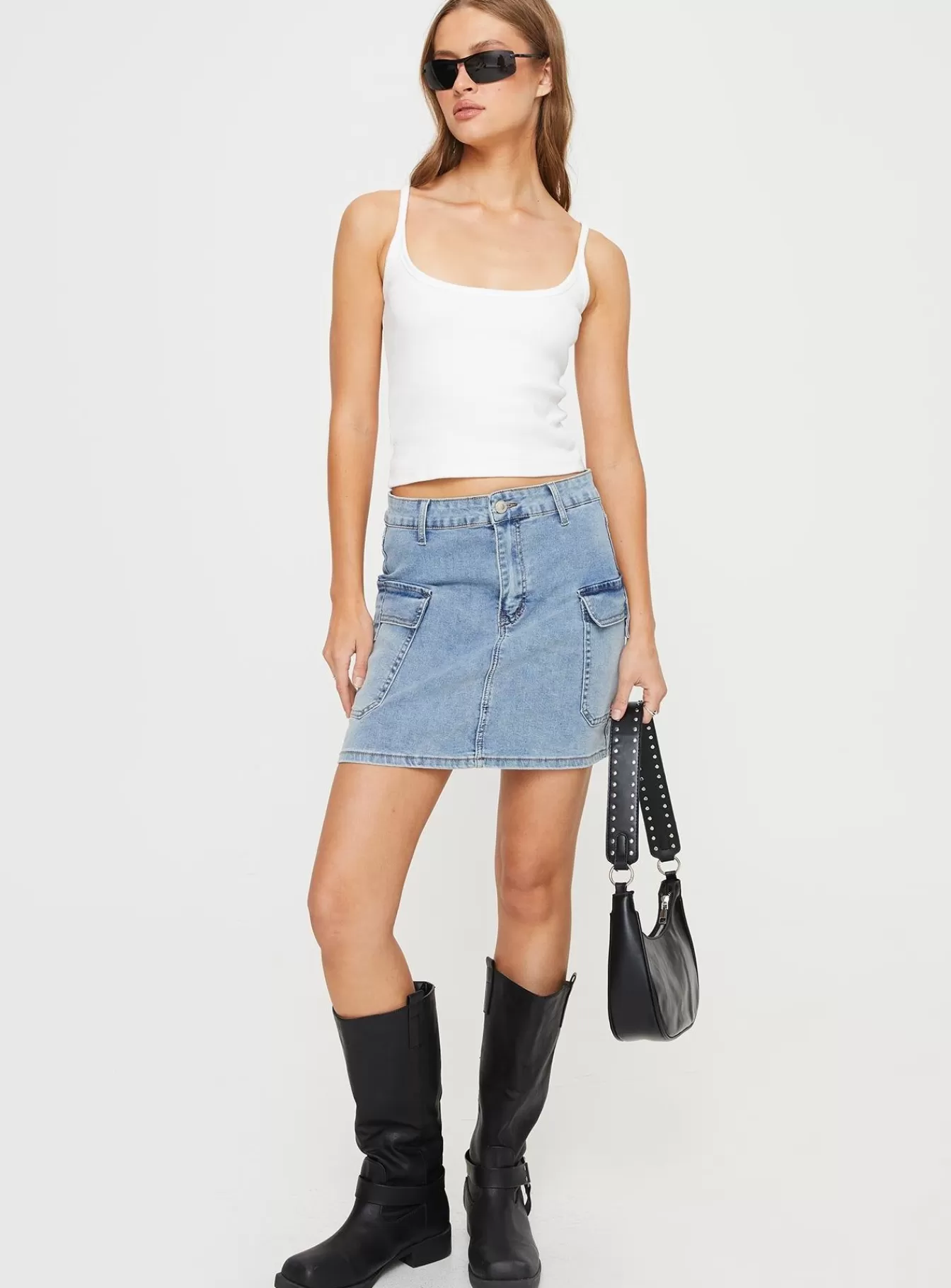 Princess Polly Skirts | Winthrop Denim Mini Skirt Mid Wash