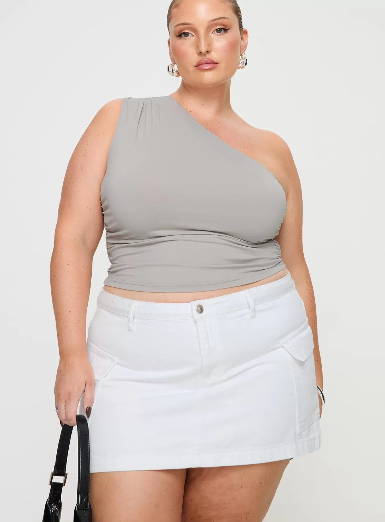 Princess Polly Skirts | Zakai Cargo Denim Mini Skirt Denim Curve White