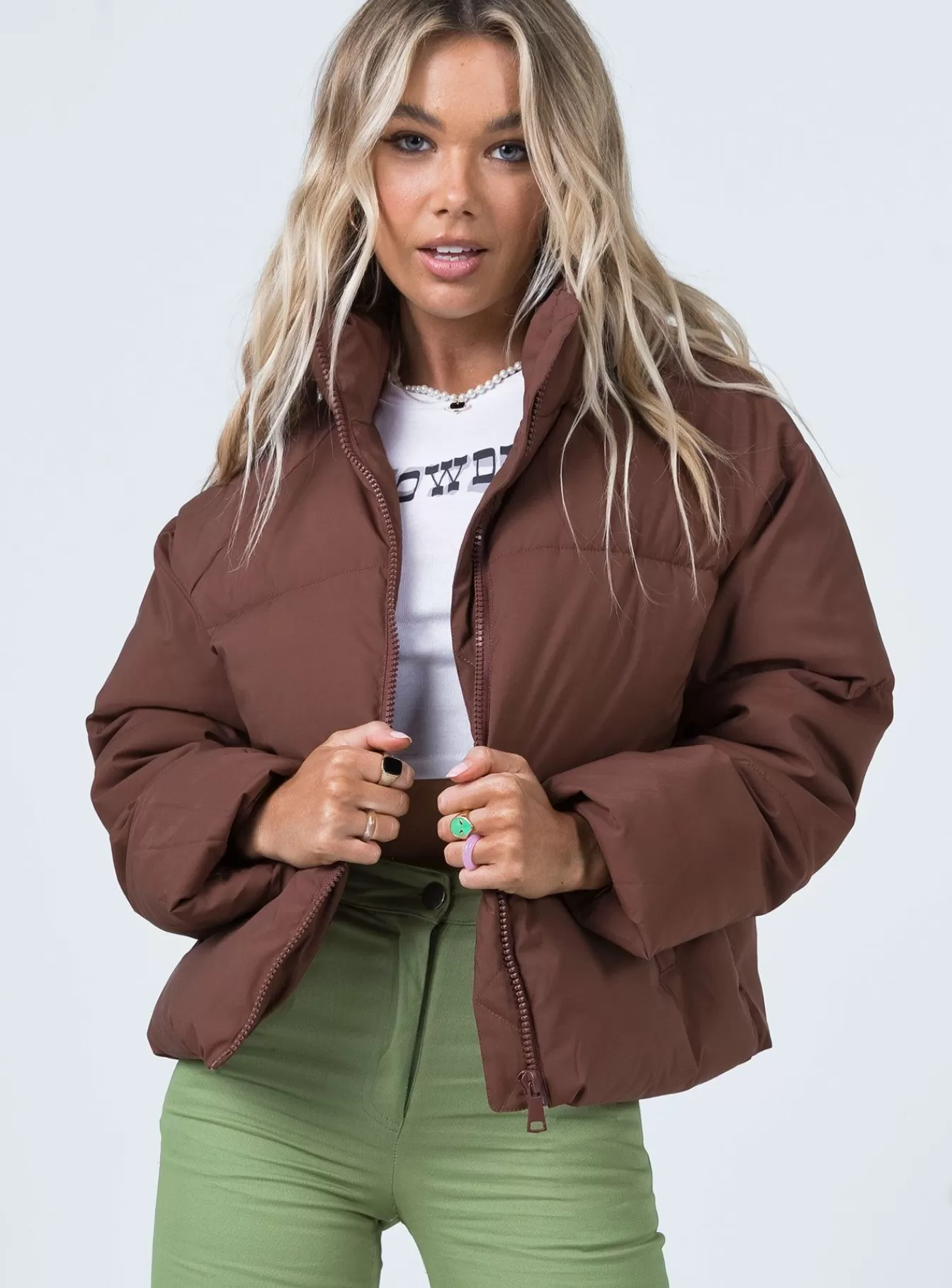 Princess Polly Puffer Jackets | Zaria Puffer Jacket Brown